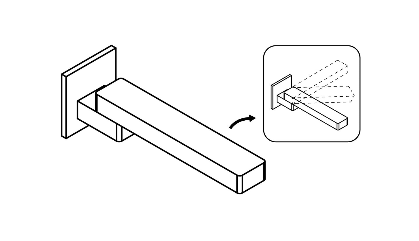 Deante CASCADA Wanneneinlauf klappar Ausladung 215 mm Chrom