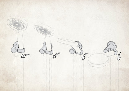 Deante CASCADA Wandanschlussbogen mit Handbrausehalter 1/2" rund Titanium