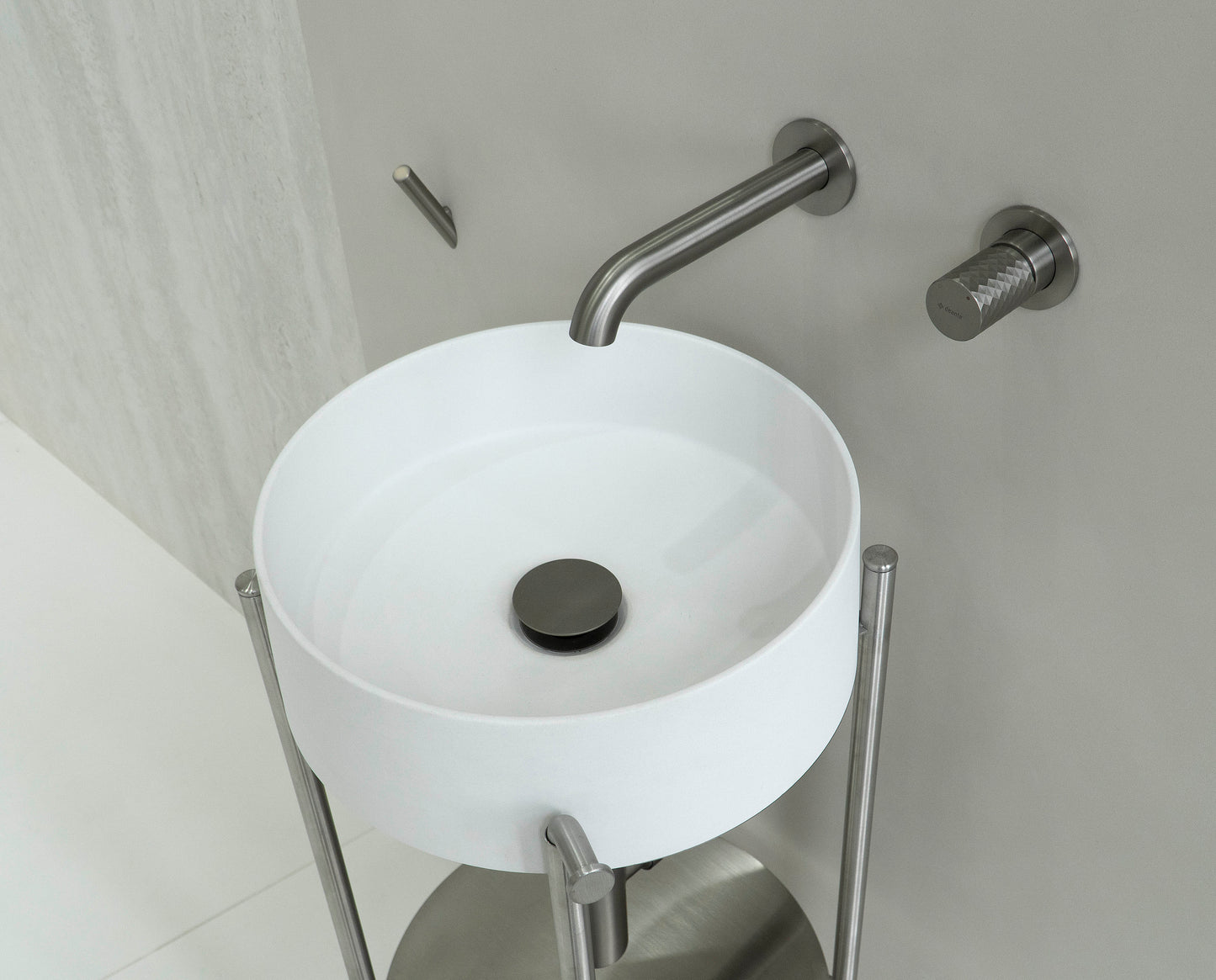 Deante SILIA HEXA Design-Waschtischarmatur Unterputz Stahl gebürstet