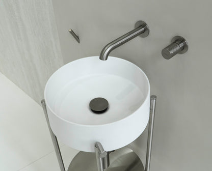 Deante SILIA HEXA Design-Waschtischarmatur Unterputz Stahl gebürstet