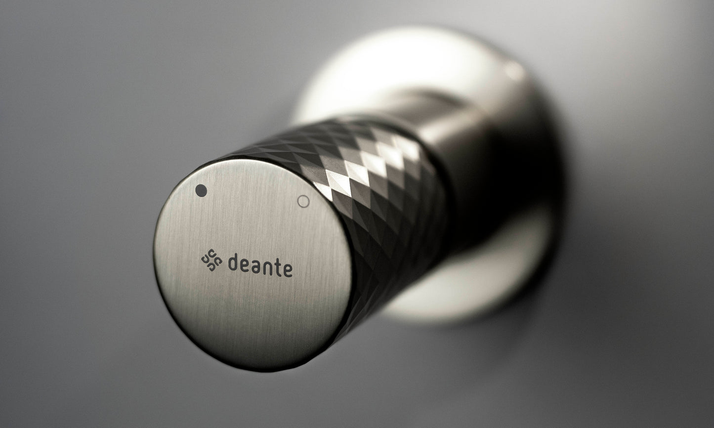 Deante SILIA HEXA 4-Loch Unterputz-Wannenarmatur Stahl gebürstet