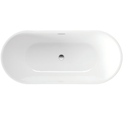 Deante ARNIKA Acryl-Badewanne freistehend oval 150 cm Weiß