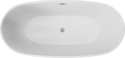 Deante ALPINIA Acryl-Badewanne freistehend oval 150 cm Weiß