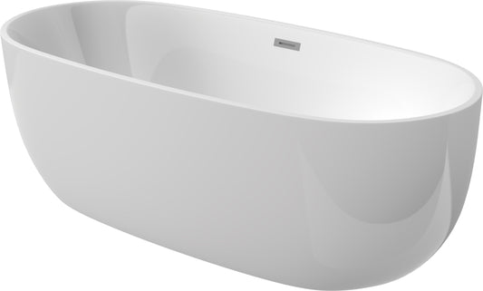 Deante ALPINIA Acryl-Badewanne freistehend oval 160 cm Weiß