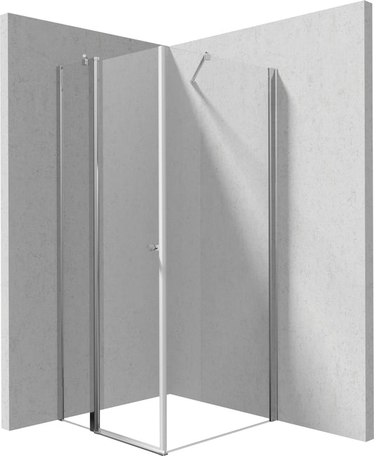 Deante KERRIA PLUS Eckdusche mit schmaler Drehtür 90 x 90 x 200 cm Chrom