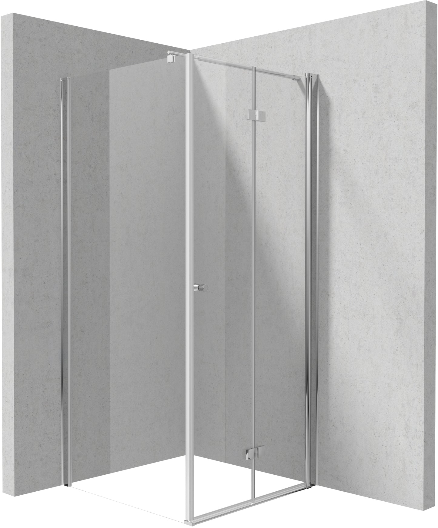 Deante KERRIA PLUS Eckdusche mit Falttür 90 x 90 x 200 cm Chrom