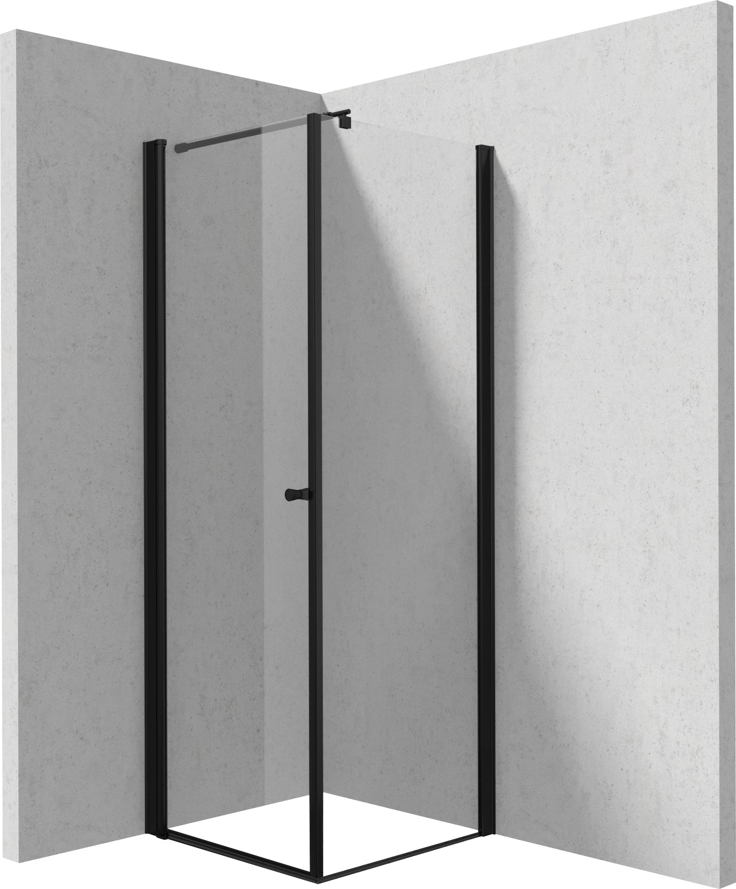 Deante KERRIA PLUS Eckdusche mit breiter Drehtür 90 x 90 x 200 cm Schwarz
