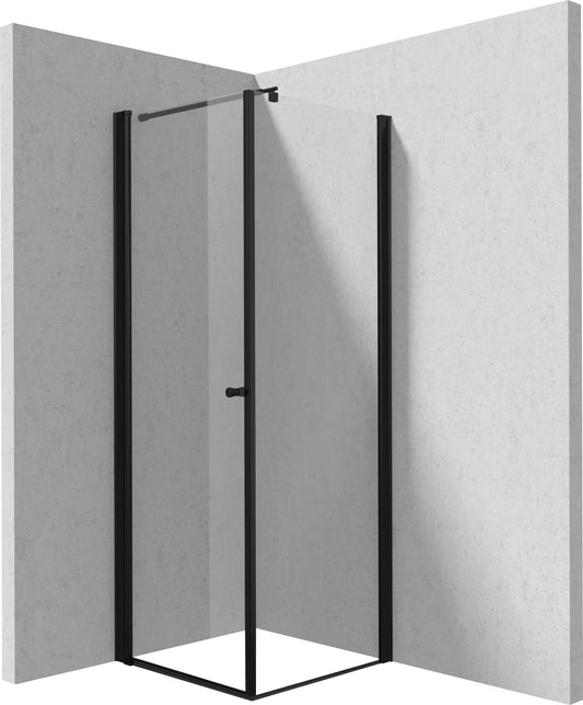 Deante KERRIA PLUS Eckdusche mit breiter Drehtür 90 x 90 x 200 cm Schwarz