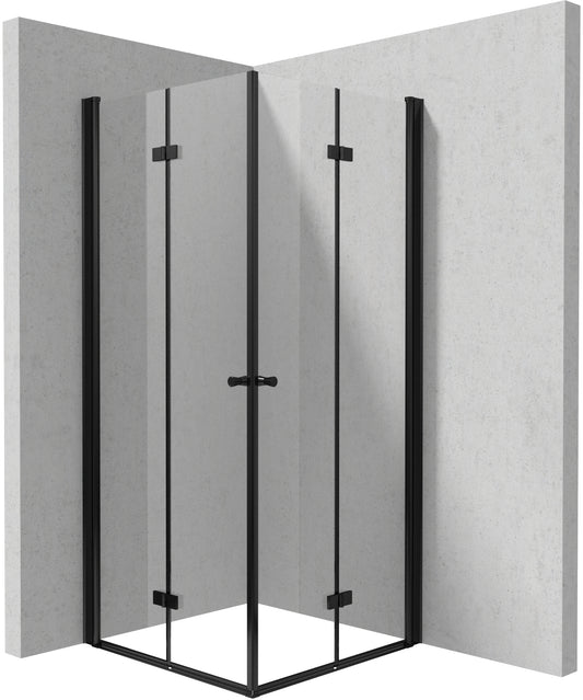 Deante KERRIA PLUS Eckdusche mit 2 Falttüren 80 x 80 x 200 cm Schwarz