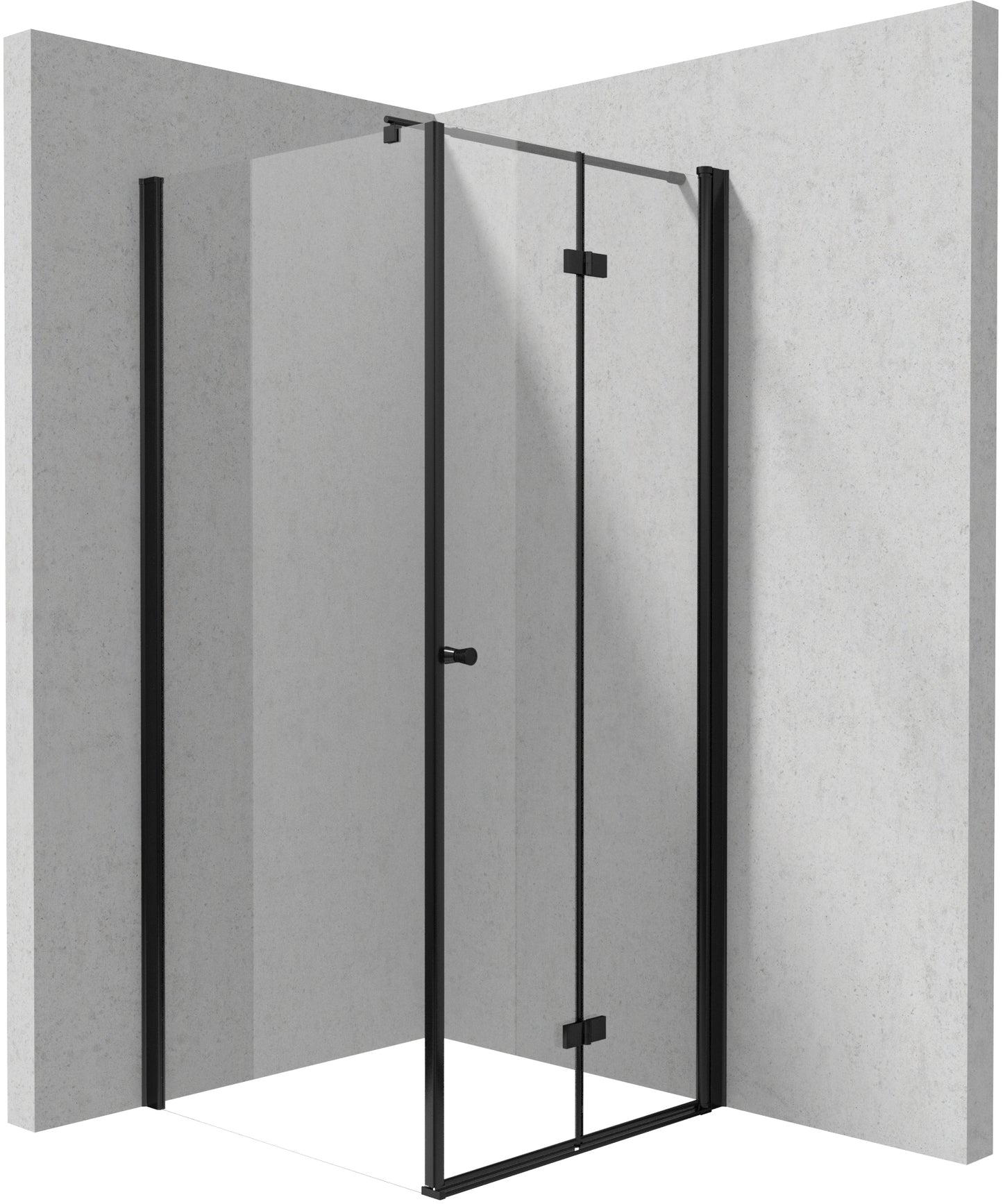Deante KERRIA PLUS Eckdusche mit Falttür 90 x 90 x 200 cm Schwarz