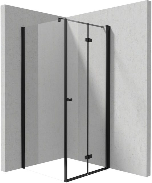 Deante KERRIA PLUS Eckdusche mit Falttür 90 x 90 x 200 cm Schwarz