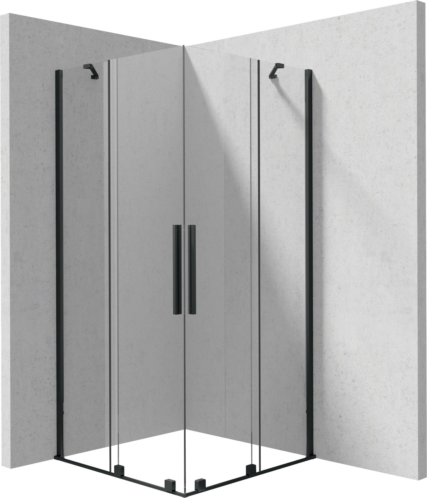 Deante PRIZMA Eckdusche mit 2 Schiebetüren 90 x 90 x 195 cm Schwarz