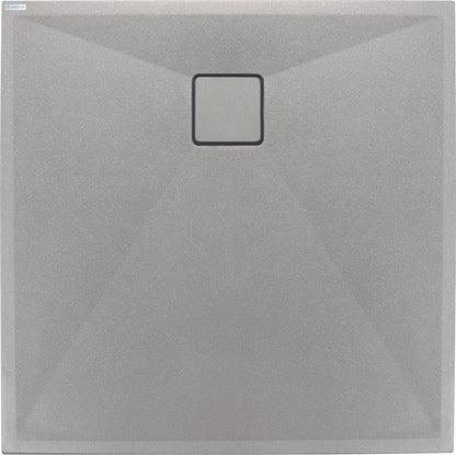 Deante CORREO Granit-Duschwanne quadratisch 90 x 90 cm Grau Metallic