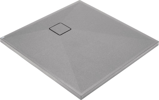 Deante CORREO Granit-Duschwanne quadratisch 90 x 90 cm Grau Metallic