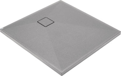 Deante CORREO Granit-Duschwanne quadratisch 80 x 80 cm Grau Metallic