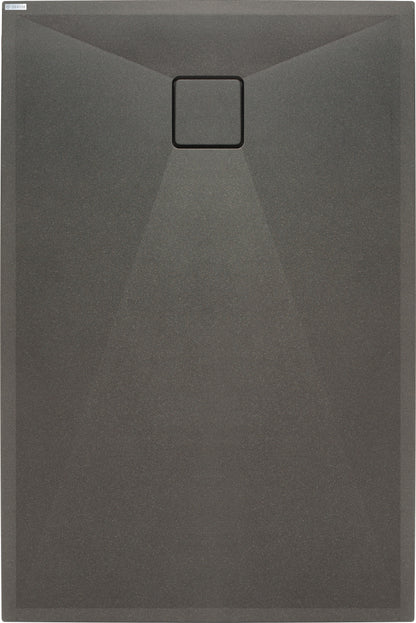 Deante CORREO Granit-Duschwanne quadratisch 100 x 80 cm Anthrazit Metallic