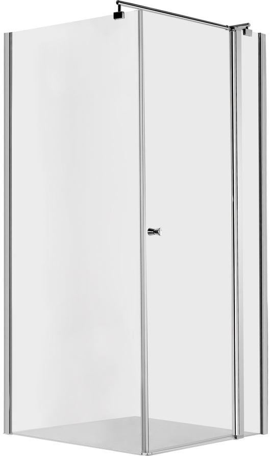 Deante CUBIC Eckdusche mit breiter Drehtür 80 x 80 x 195 cm Chrom