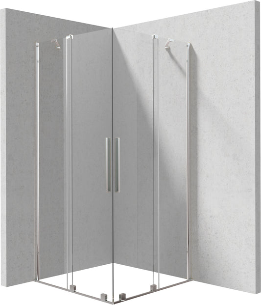 Deante PRIZMA Eckdusche mit 2 Schiebetüren 90 x 90 x 195 cm Chrom