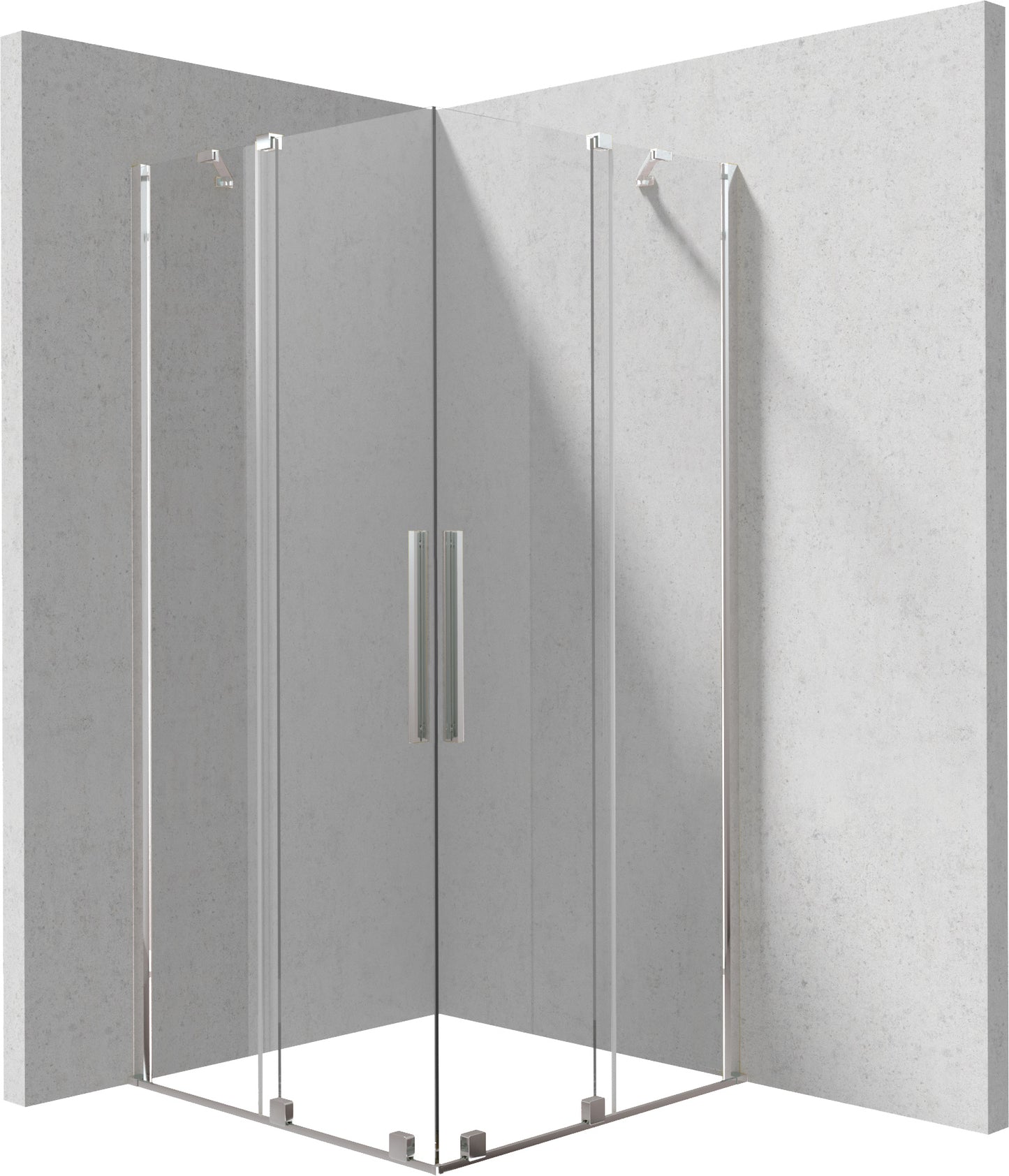 Deante PRIZMA Eckdusche mit 2 Schiebetüren 80 x 80 x 195 cm Chrom