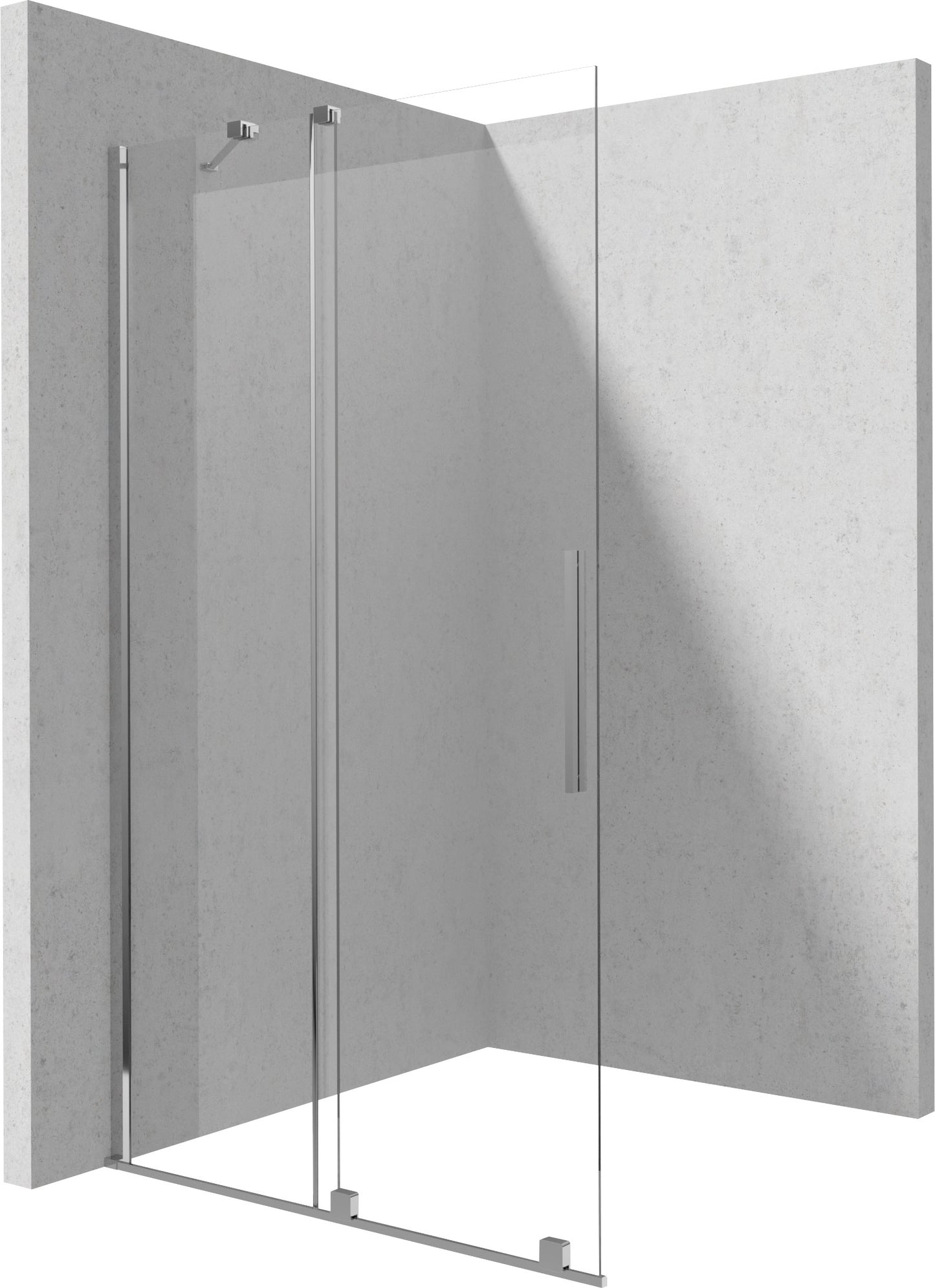 Deante PRIZMA Walk-In Duschwand Schiebewand 140 x 195 cm Chrom