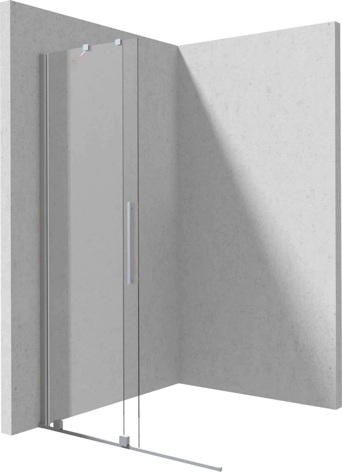 Deante PRIZMA Walk-In Duschwand Schiebewand 140 x 195 cm Stahl gebürstet