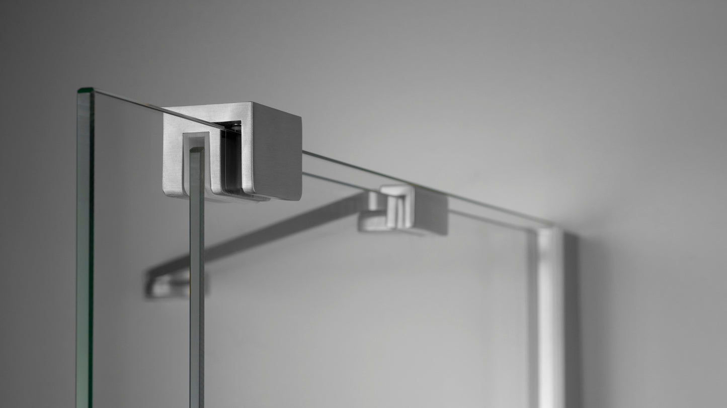 Deante PRIZMA Walk-In Duschwand Schiebewand 140 x 195 cm Stahl gebürstet