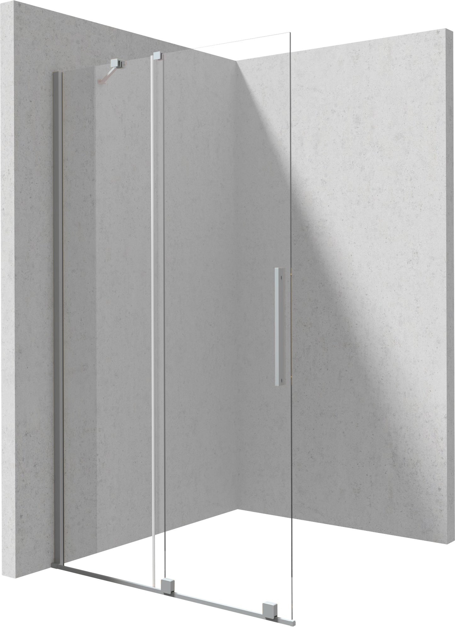 Deante PRIZMA Walk-In Duschwand Schiebewand 100 x 195 cm Stahl gebürstet