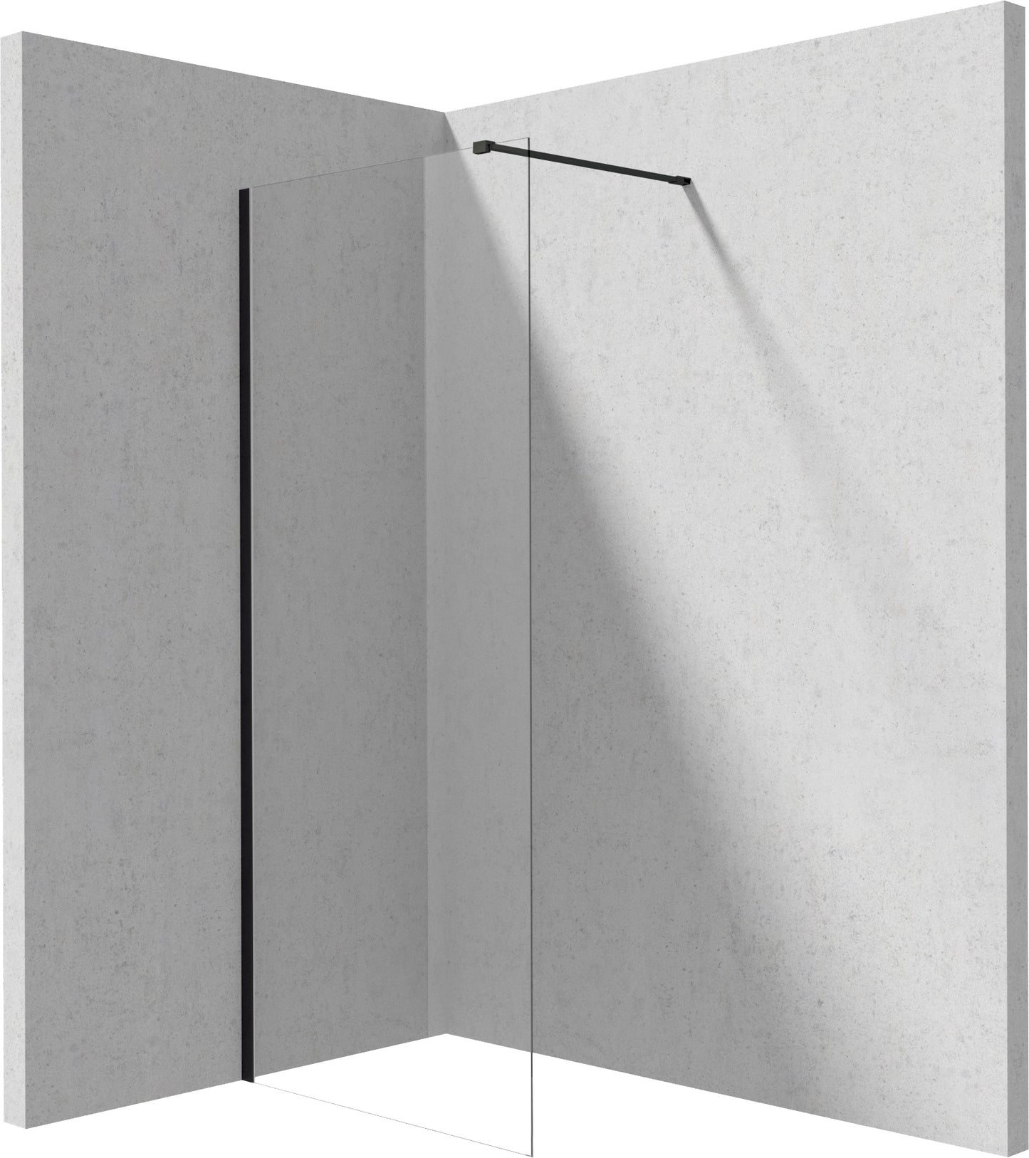 Deante PRIZMA Walk-In Duschwand Trennwand 110 x 195 cm Schwarz