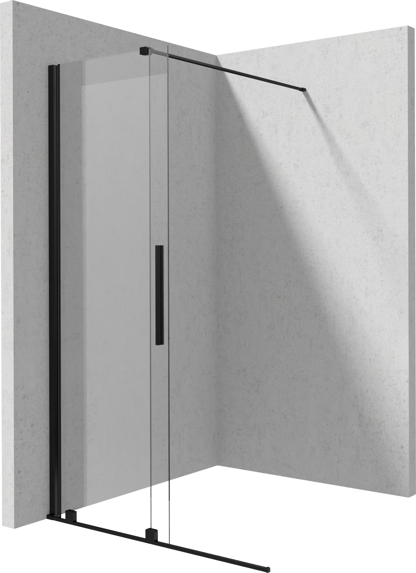 Deante PRIZMA Walk-In Duschwand Schiebewand 90 x 195 cm Schwarz