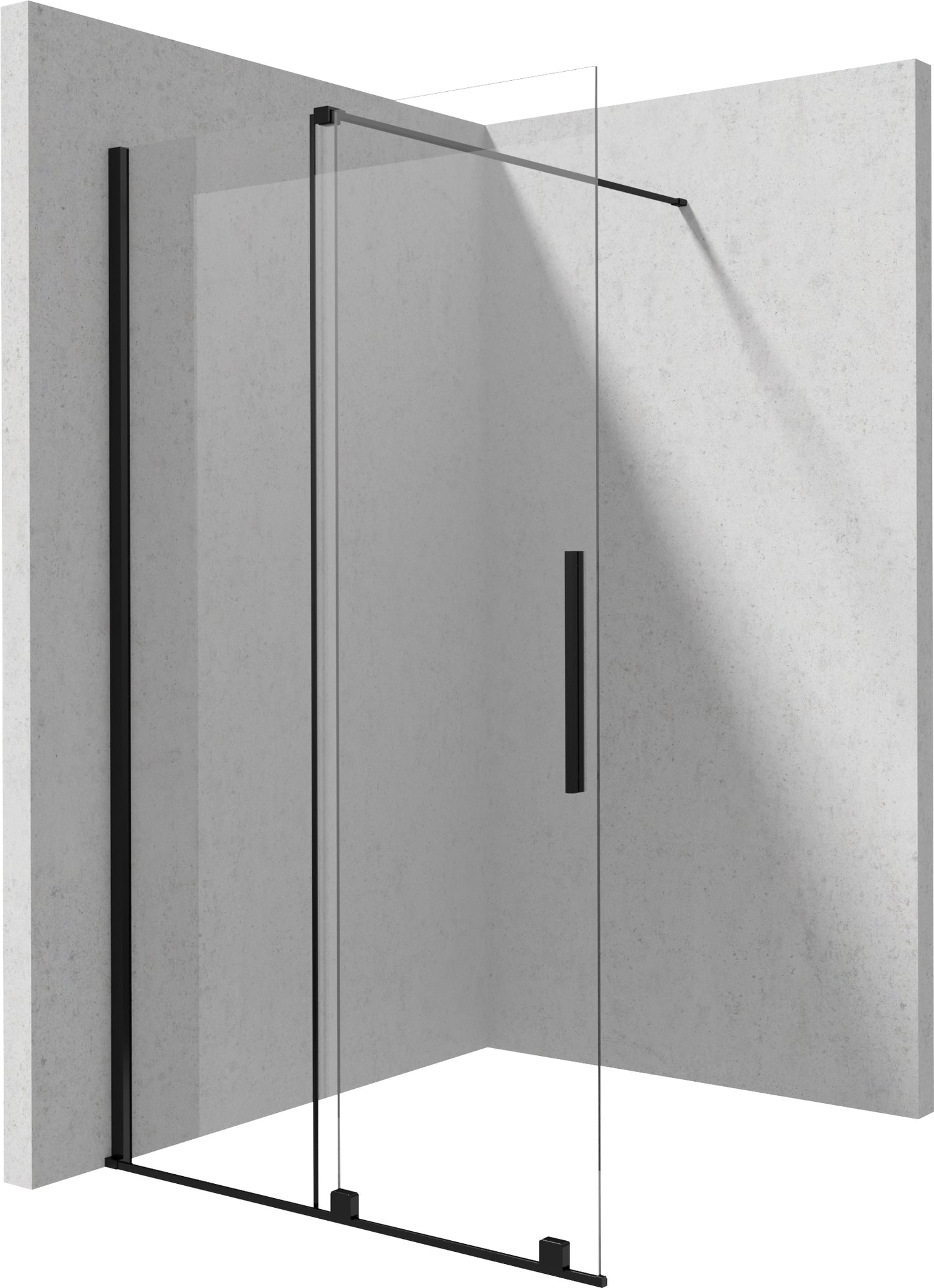 Deante PRIZMA Walk-In Duschwand Schiebewand 100 x 195 cm Schwarz
