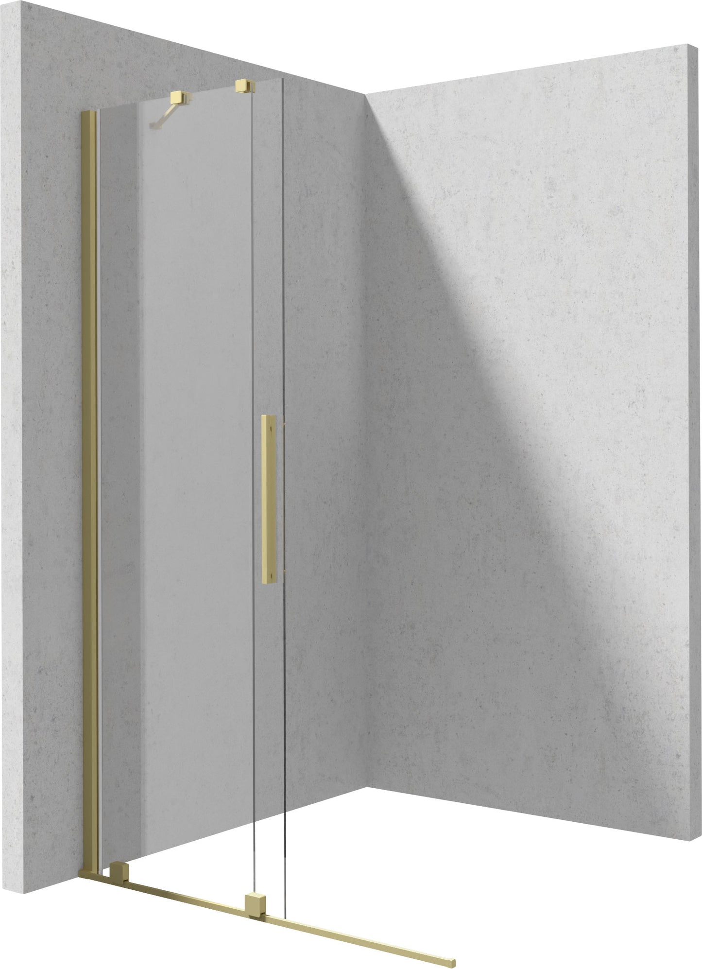 Deante PRIZMA Walk-In Duschwand Schiebewand 90 x 195 cm Gold gebürstet