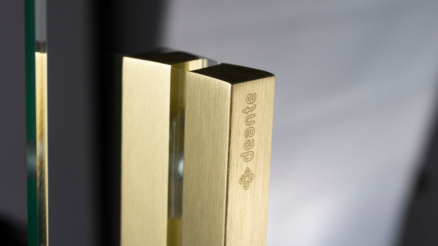 Deante PRIZMA Walk-In Duschwand Schiebewand 140 x 195 cm Gold gebürstet