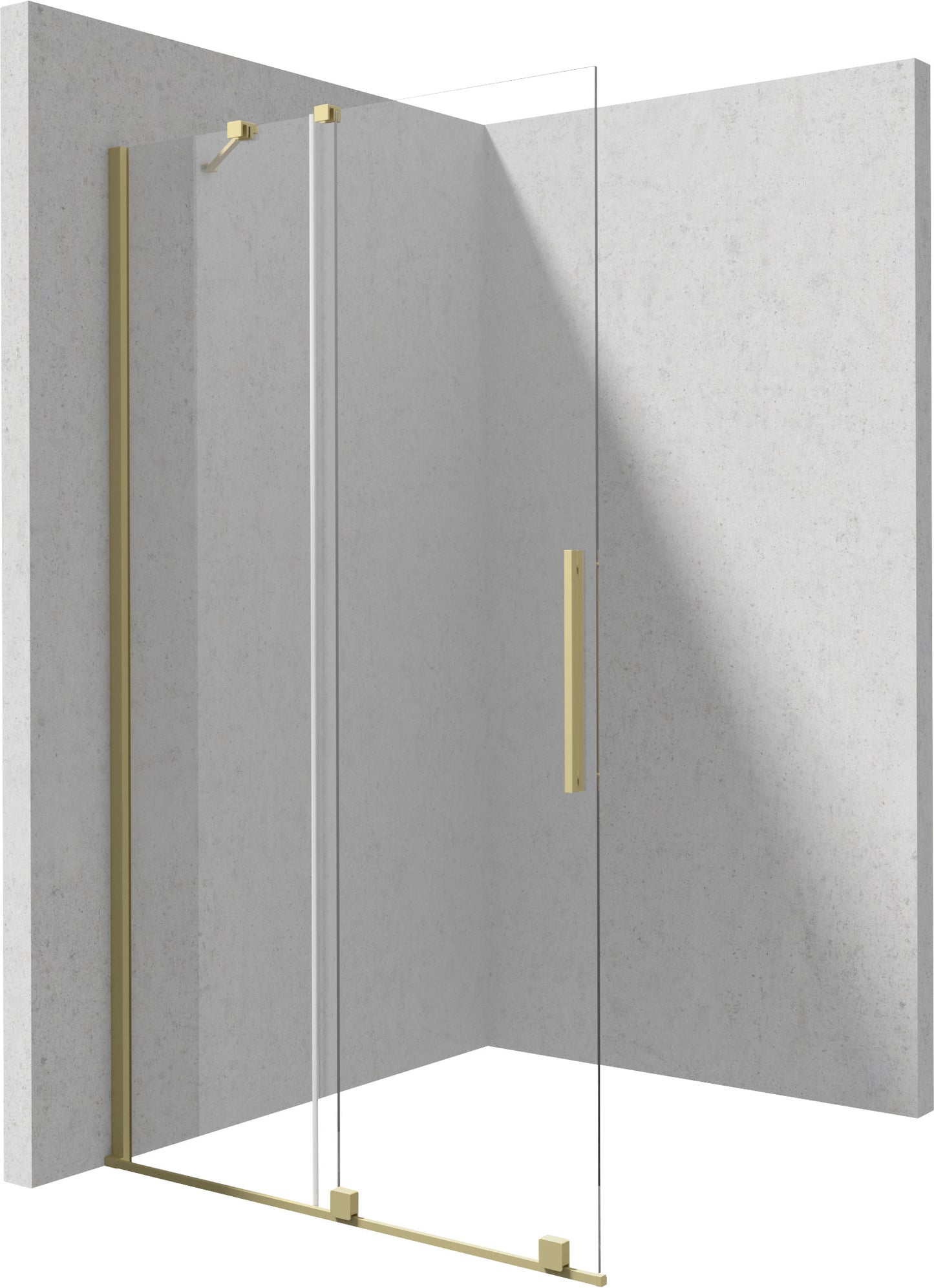 Deante PRIZMA Walk-In Duschwand Schiebewand 90 x 195 cm Gold gebürstet