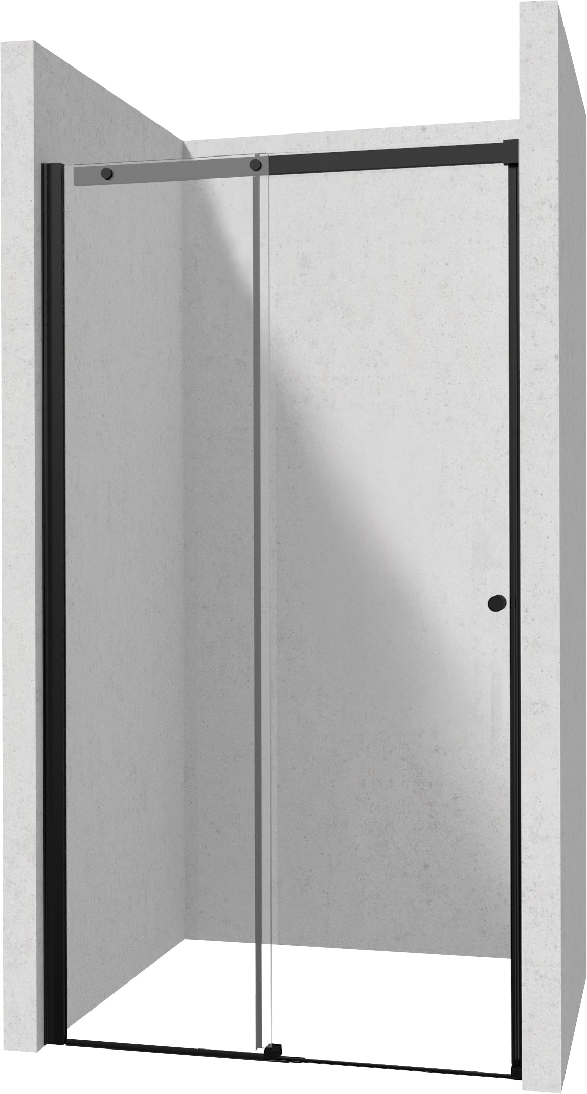 Deante KERRIA PLUS Duschtür für Nische Schiebetür 110 x 200 cm Schwarz