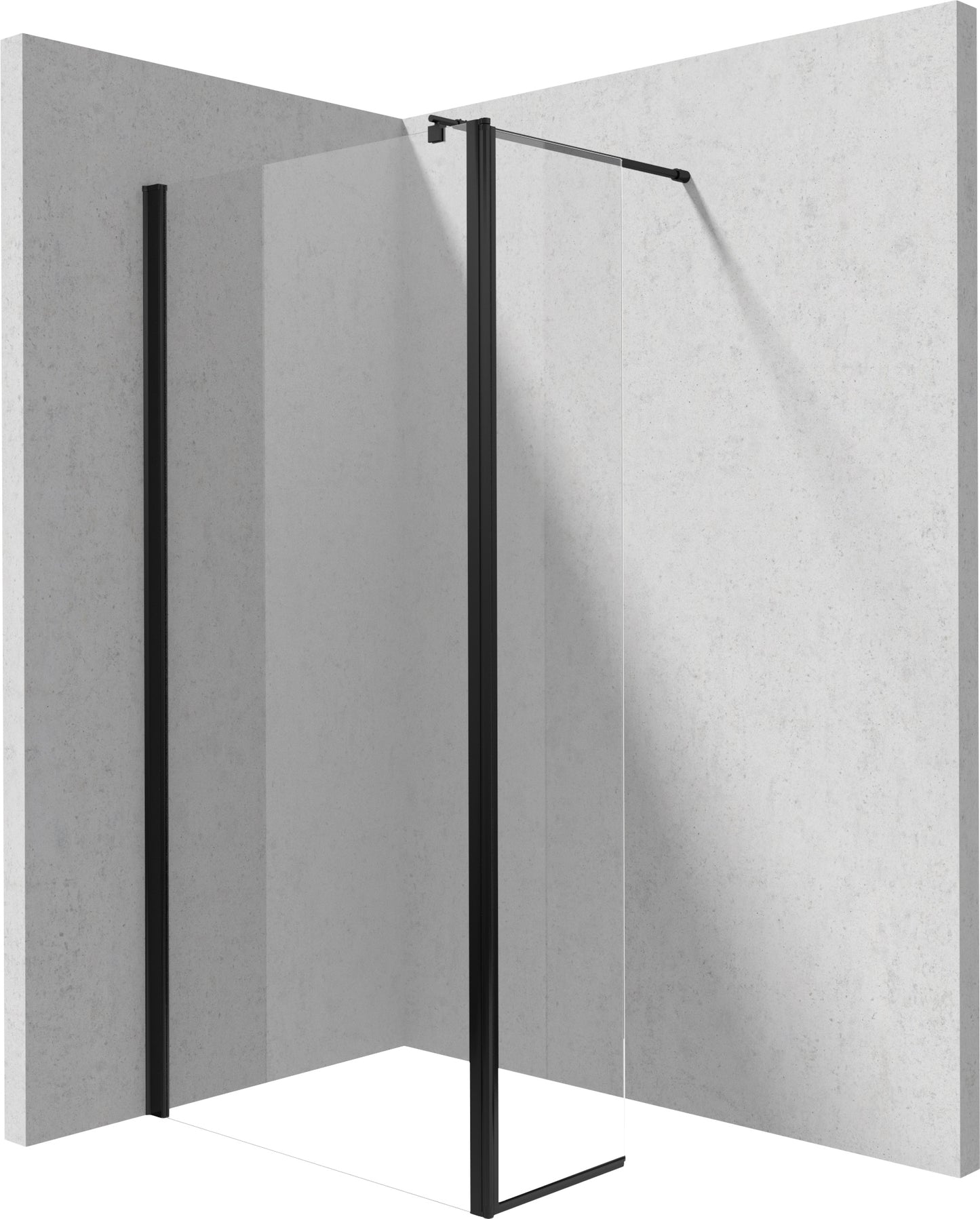 Deante KERRIA PLUS Schwenkbares Seitenpaneel für Duschkabinen Schwarz
