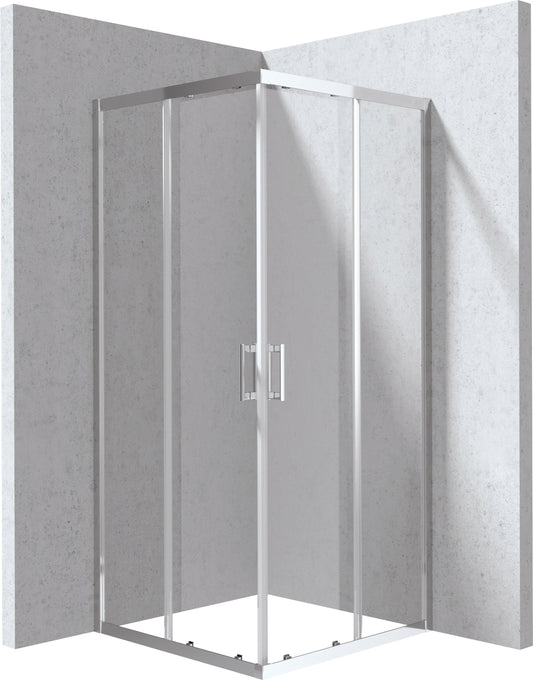 Deante FUNKIA EVO Eckdusche mit 2 Schiebetüren 90 x 90 x 195 cm Chrom