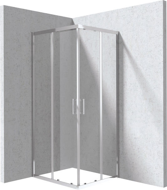 Deante FUNKIA EVO Eckdusche mit 2 Schiebetüren 80 x 90 x 195 cm Chrom