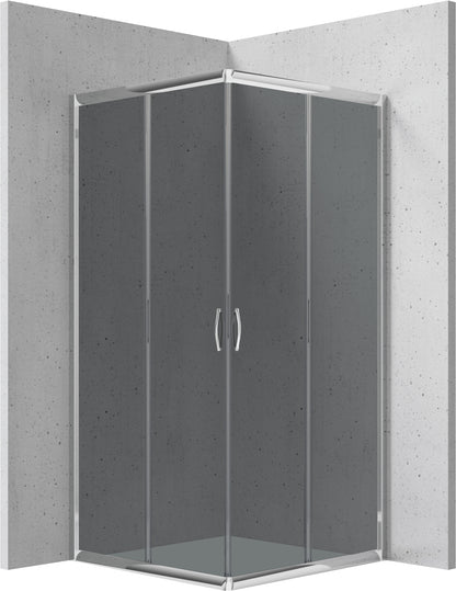 Deante FUNKIA Eckdusche (Glas Graphit) 80 x 80 x 185 cm Chrom