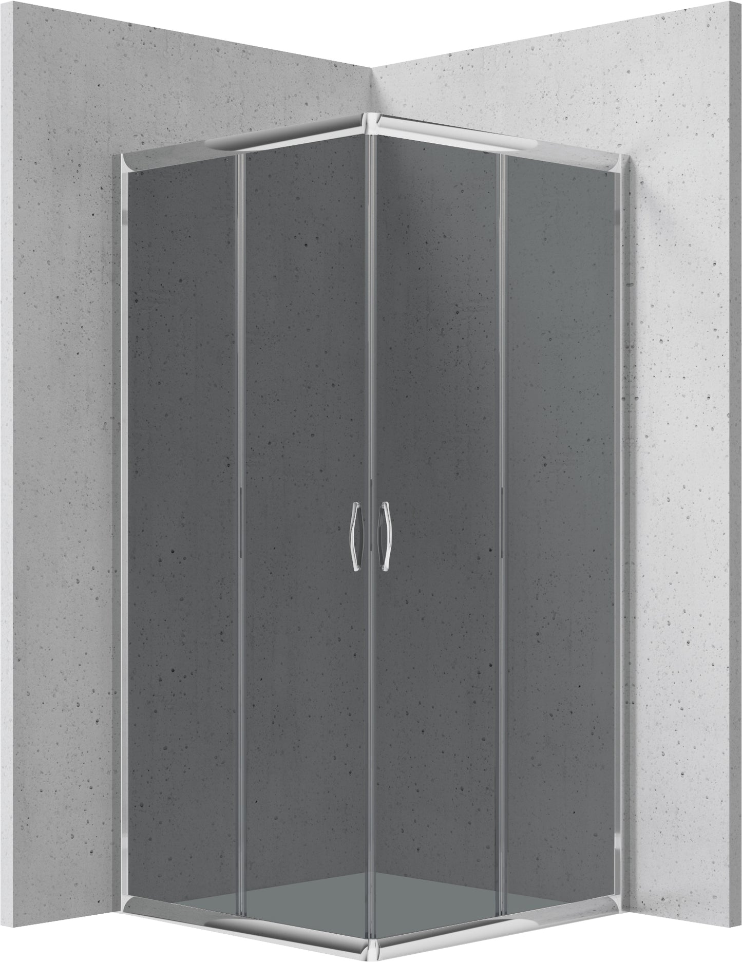 Deante FUNKIA Eckdusche (Glas Graphit) 90 x 90 x 185 cm Chrom