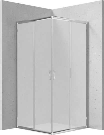 Deante FUNKIA Eckdusche (Glas mattiert) 80 x 80 x 185 cm Chrom