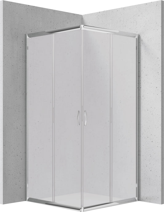 Deante FUNKIA Eckdusche (Glas mattiert) 80 x 80 x 185 cm Chrom