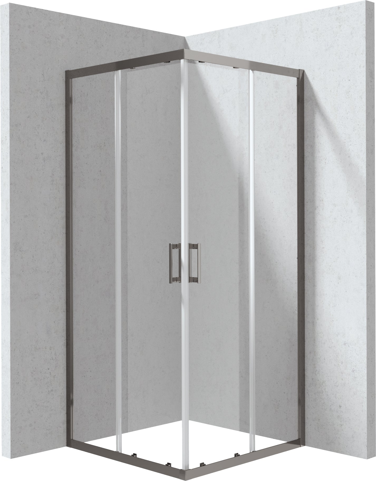 Deante FUNKIA EVO Eckdusche mit 2 Schiebetüren 80 x 80 x 195 cm Titanium