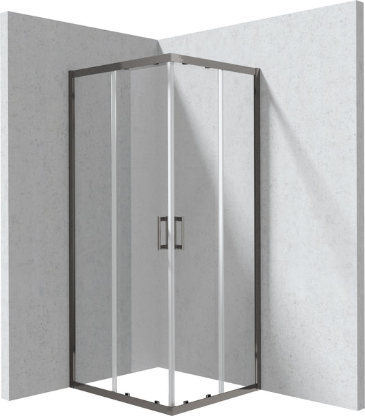 Deante FUNKIA EVO Eckdusche mit 2 Schiebetüren 80 x 90 x 195 cm Titanium