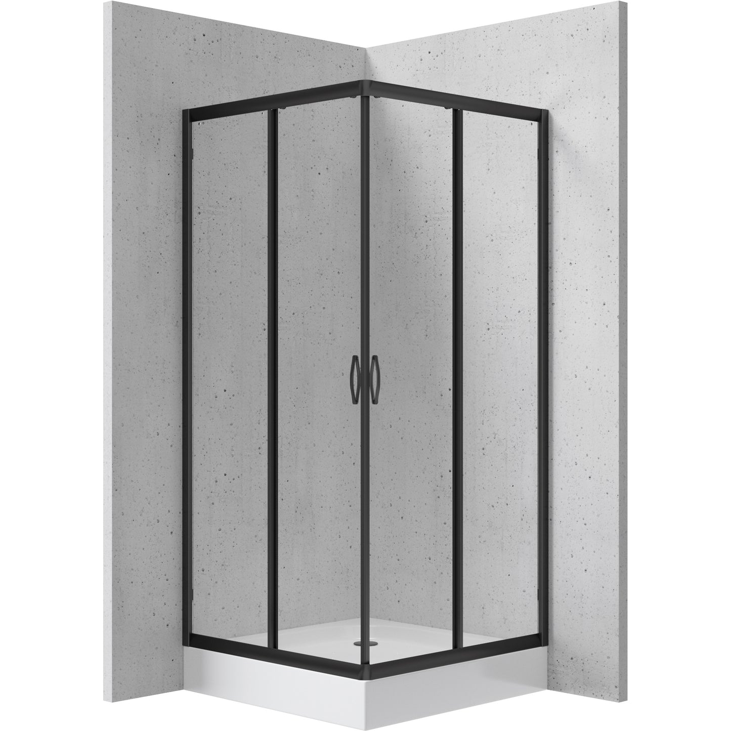 Deante FUNKIA Eckdusche (Glas transparent) 90 x 90 x 185 cm Schwarz