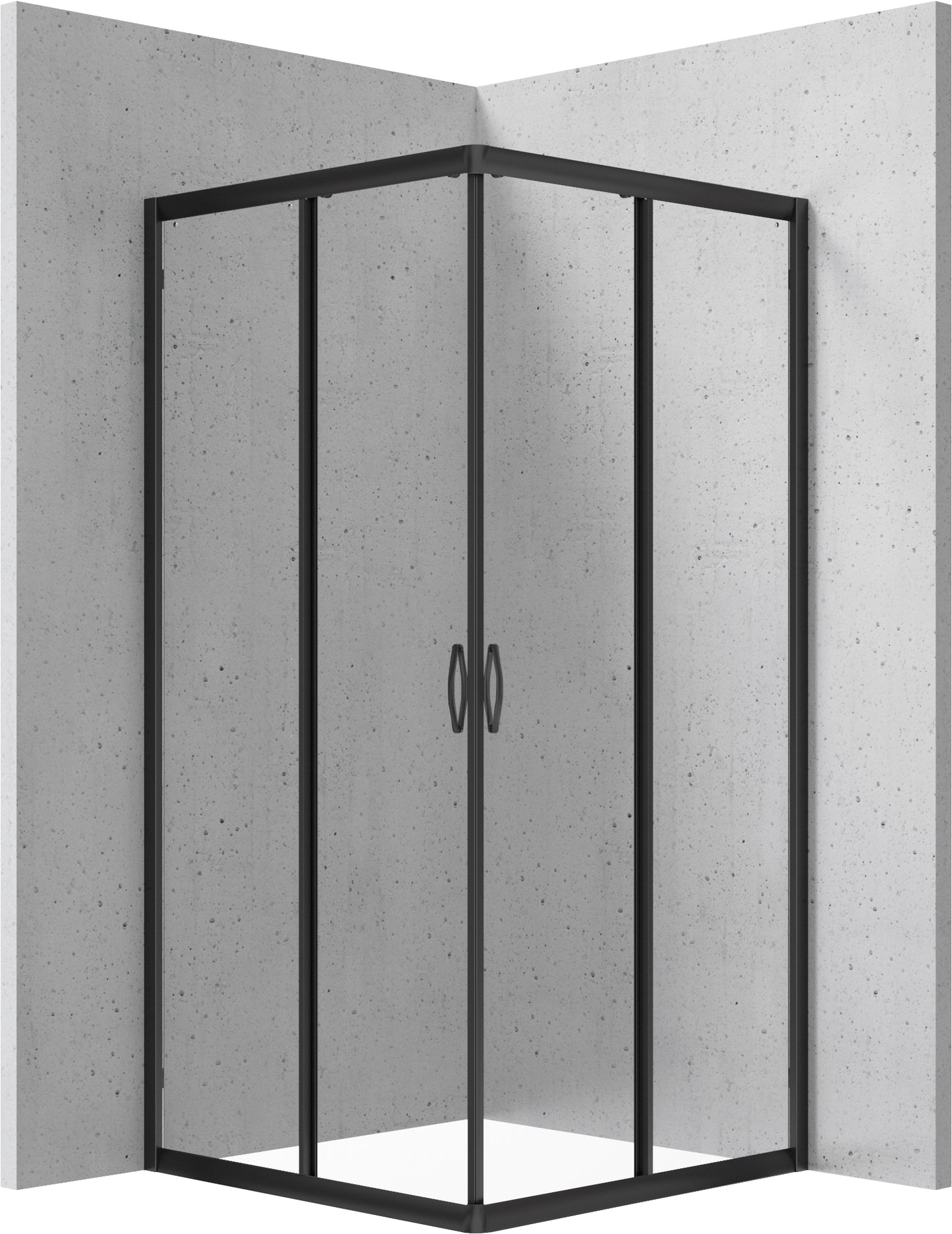 Deante FUNKIA Eckdusche (Glas transparent) 90 x 90 x 185 cm Schwarz