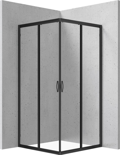 Deante FUNKIA Eckdusche (Glas transparent) 90 x 90 x 185 cm Schwarz