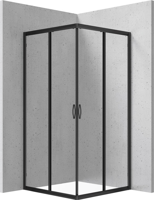 Deante FUNKIA Eckdusche (Glas transparent) 90 x 90 x 185 cm Schwarz