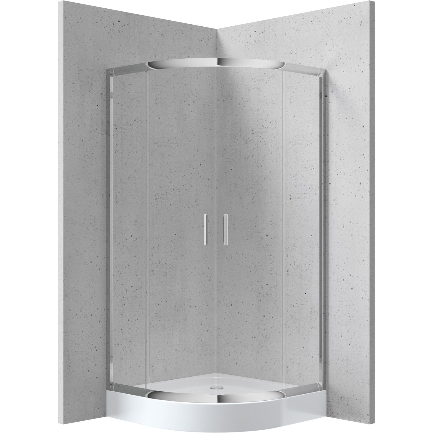 Deante FUNKIA Runddusche (Glas transparent) 80 x 80 x 185 cm Chrom