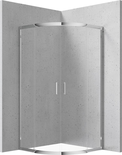 Deante FUNKIA Runddusche (Glas transparent) 90 x 90 x 185 cm Chrom