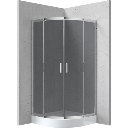 Deante FUNKIA Runddusche (Glas Graphit) 80 x 80 x 185 cm Chrom